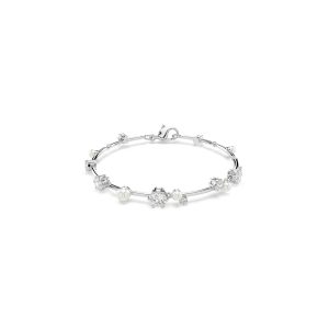 Constella Tennis bracelet, Crystal pearl, Round cuts, White, Rhodium plated