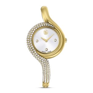 Dextera Asymmetric watch, Swiss Made, Metal bracelet, Gold tone, Gold-tone finish