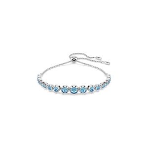 Imber Tennis bracelet, Mixed round cuts, Blue, Rhodium plated