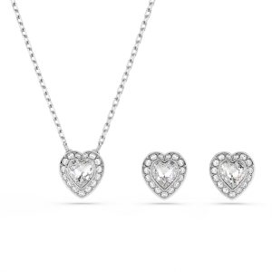 Ariana Grande x Swarovski set, Mixed cuts, Heart, White, Rhodium plated