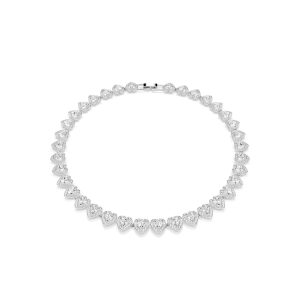 Ariana Grande x Swarovski Tennis necklace, Mixed cuts, Heart, White, Rhodium plated