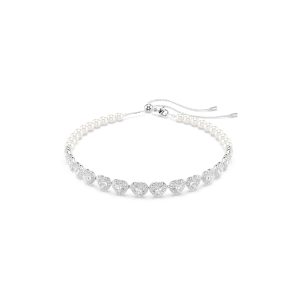 Ariana Grande x Swarovski Tennis choker, Mixed cuts, Heart, White, Rhodium plated