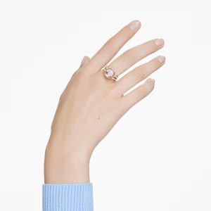 Chroma ring, Cushion cut, Multicolored, Gold-tone plated