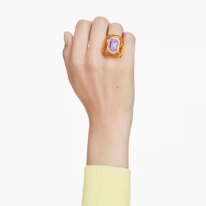 Dulcis cocktail ring, Cushion cut, Pavé, Yellow