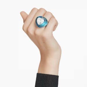 Dulcis cocktail ring, Heart cut, Pavé, Heart, Blue