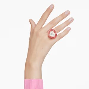 Dulcis cocktail ring, Heart cut, Pavé, Heart, Pink