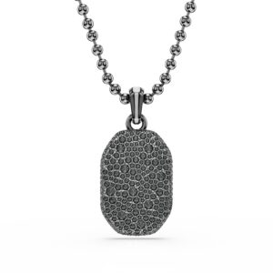 Dextera pendant Octagon shape, Round cut, Black, Ruthenium plated