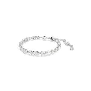 Mesmera bracelet, Mixed cuts, White, Rhodium plated