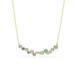 Constella necklace, Mixed cuts, Green, Gold-tone plated