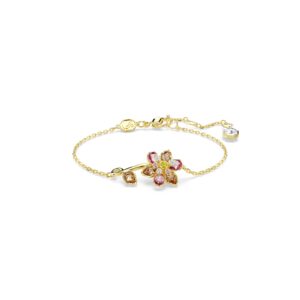 Idyllia bracelet Mixed cuts, Flower, Multicolored, Gold-tone plated