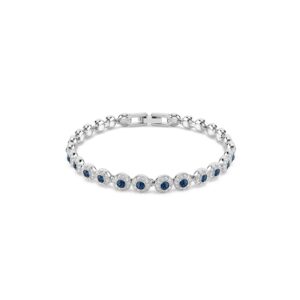 Una Angelic Tennis bracelet, Round cut, Blue, Rhodium plated