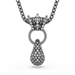 Sublima pendant Mixed cuts, White, Ruthenium plated