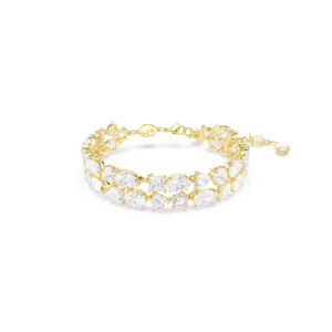 Mesmera bracelet Mixed cuts, White, Gold-tone plated