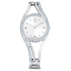 Hyperbola bangle watch Swiss Made, Metal bracelet, Blue, Stainless steel
