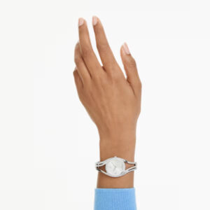 Hyperbola bangle watch Swiss Made, Metal bracelet, Blue, Stainless steel