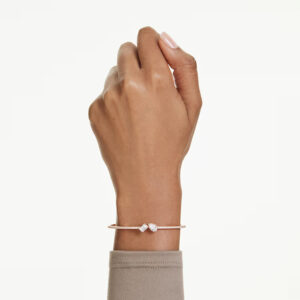 Mesmera bangle Mixed cuts, White, Rose gold-tone plated
