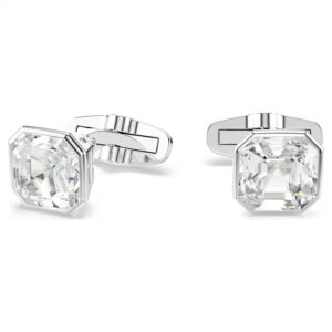 Millenia cufflinks Octagon cut, White, Rhodium plated