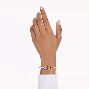 Millenia bangle, Octagon cut, Multicolored, Gold-tone plated