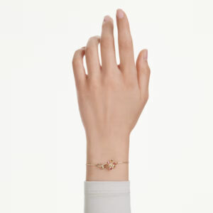 Idyllia bracelet Mixed cuts, Flower, Multicolored, Gold-tone plated