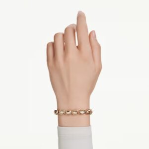 Millenia Tennis bracelet, Octagon cut, Caramel, Gold-tone plated