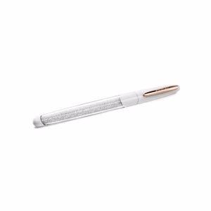 Crystalline Nova rollerball pen, White, Rose gold-tone plated