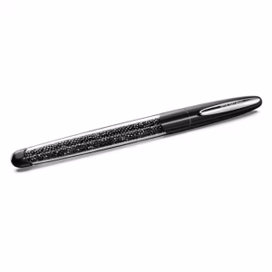 Crystalline Nova rollerball pen, Black, Chrome plated