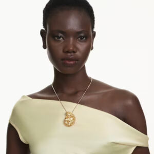Gema pendant and brooch Yellow, Gold-tone plated