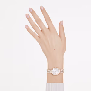 Dextera Octagon watch, Swiss Made, Metal bracelet, Gold tone, Rose gold-tone finish