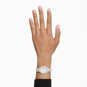Matrix Octagon watch, Baguette cut, Metal bracelet, Silver tone, Stainless steel