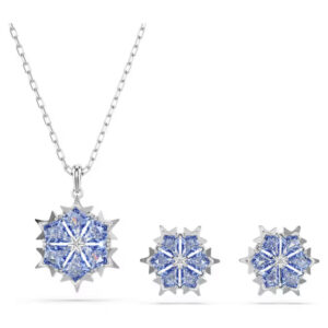 Magic set Snowflake, Blue, Rhodium plated