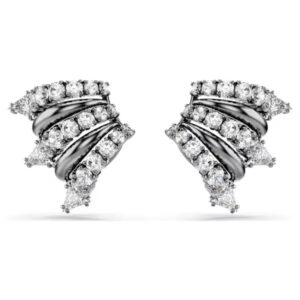 Sublima ear cuffs White, Ruthenium plated