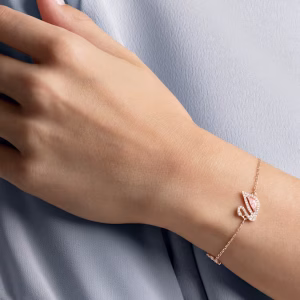 Swan bracelet Swan, Pink, Rose gold-tone plated