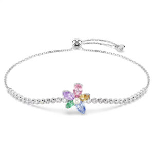 Ariana Grande x Swarovski bracelet, Mixed cuts, Flower, Multicolored, Rhodium plated