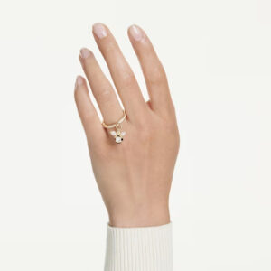 Idyllia motif ring, Mixed cuts, Bee, Multicolored, Gold-tone plated
