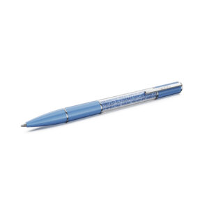 Crystalline ballpoint pen, ReCreated™ crystals, Blue, Blue lacquered, Chrome plated