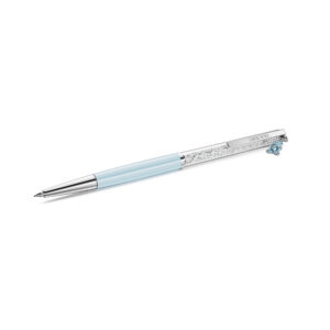 Crystalline ballpoint pen, Teddy, Blue, Blue lacquered, Chrome plated