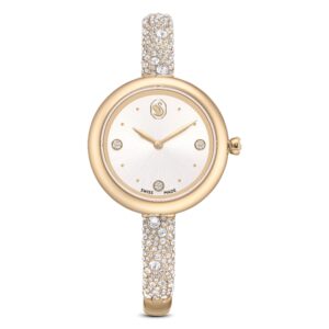 Sublima bangle watch, Swiss Made, Metal bracelet, Gold tone, Champagne gold-tone finish