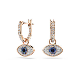 Symbolica drop earrings, Eye, Multicolored, Rose gold-tone plated