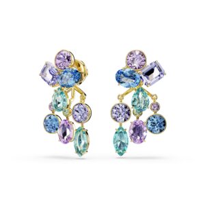 Gema earring jackets, Mixed cuts, Multicolored, Gold-tone plated