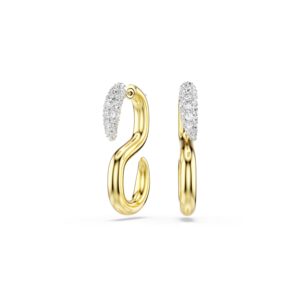 Dextera earrings, Round cut, White, Mixed metal finish