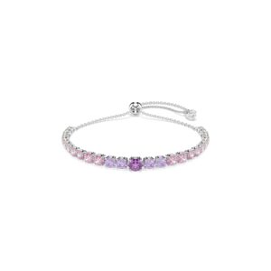 Matrix Tennis bracelet, Gradient of round cuts, Multicolored, Rhodium plated
