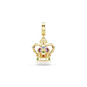 Minions Crown charm, Mixed cuts, Multicolored, Gold-tone plated