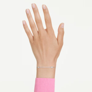 Idyllia bracelet, Mixed cuts, Arrow, White, Rhodium plated