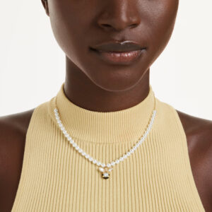 Idyllia charm, Mixed cuts, Bee, Multicolored, Gold-tone plated