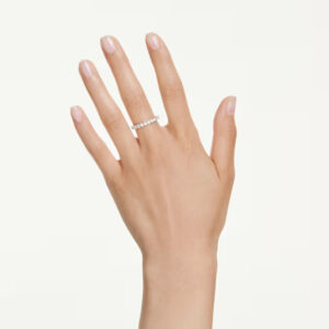 Matrix Vittore band ring, Round cut, White, Gold-tone plated