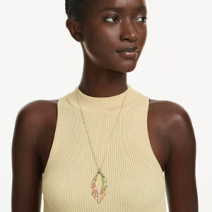 Gema pendant, Mixed cuts, Multicolored, Gold-tone plated