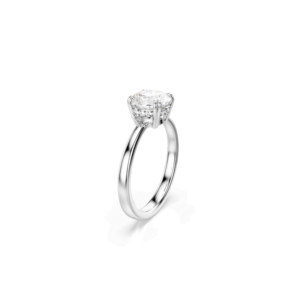 Stilla cocktail ring, Round cut, White, Silver-tone finish