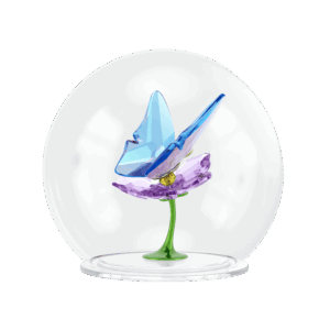Idyllia Glass Ball Butterfly and Flower