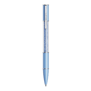 Crystalline ballpoint pen, ReCreated™ crystals, Blue, Blue lacquered, Chrome plated