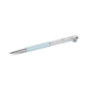 Crystalline ballpoint pen, Teddy, Blue, Blue lacquered, Chrome plated